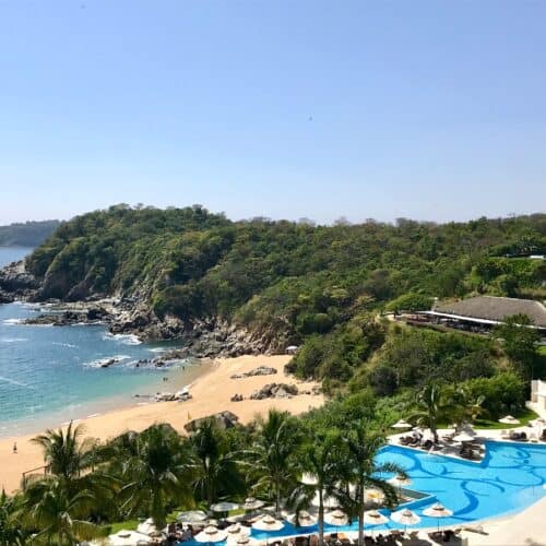 View of one of the bays in Huatulco Oaxaca.