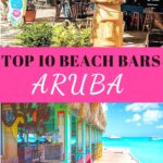 Two beach bars on the island of Aruba.