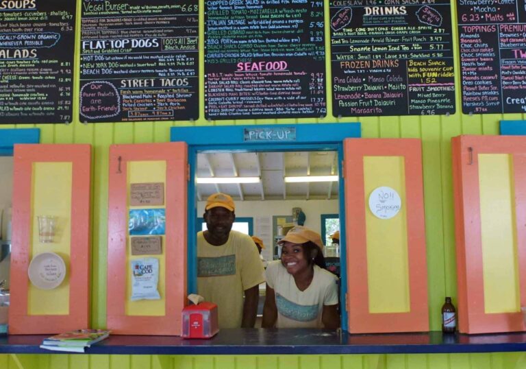 Two staff at Blanchard's Beach Shack.
