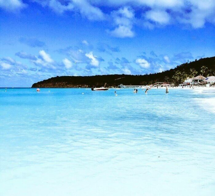 Dickenson Bay is the longest white sand beach in Antigua