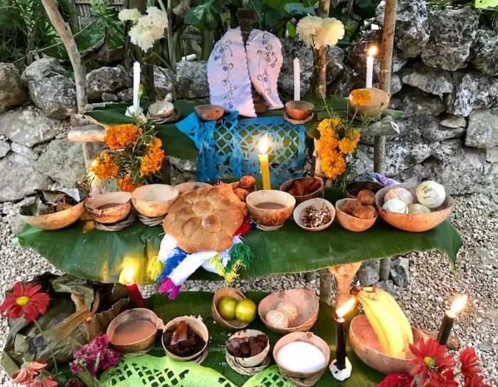 Hanal Pixan altar at Tres Reyes Quintana Roo