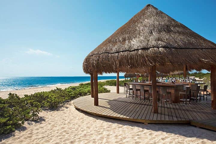 Hideaway Beach Bar at Dreams Playa Mujeres Cancun Mexico. (Credit AMResorts)