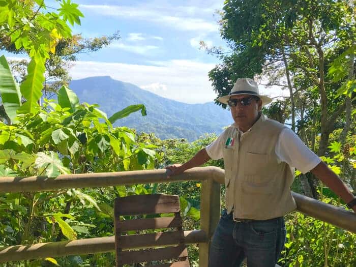 Guide Tomas Vicente Contreras of Homie Tours at Three Levels Tour to Pluma Hidalgo.