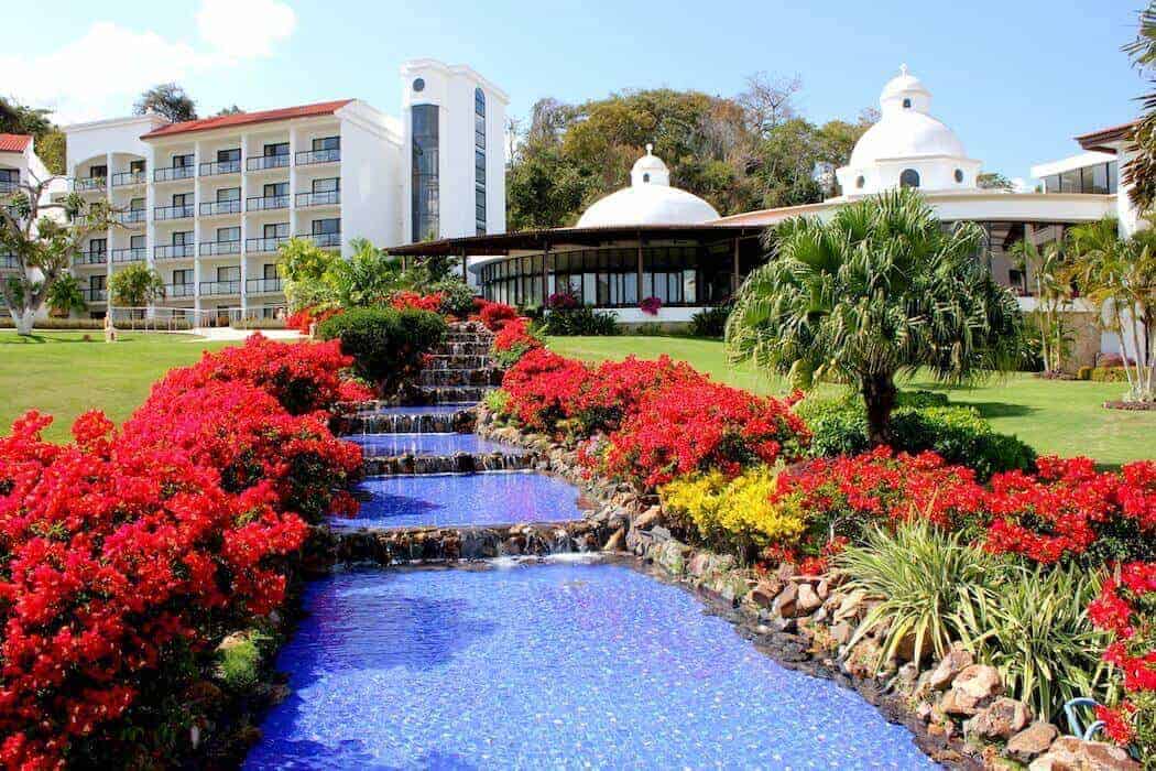 Beautifully landscaped gardens at Dreams Playa Bonita Panama.