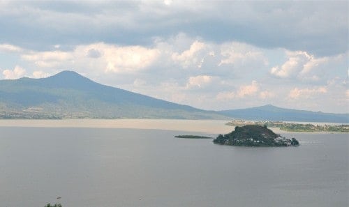View of islands of Lake Patzcuaro from El Pescador