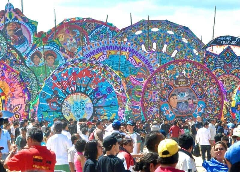 Giant kites at the Sumpango Giant Kite Festival in Guatemala on Day of the Dead. 