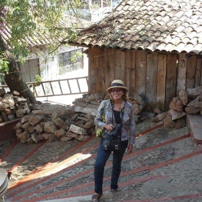 Michele Peterson retracing the steps of the ghostly guardians in Janitzio, Michoacan