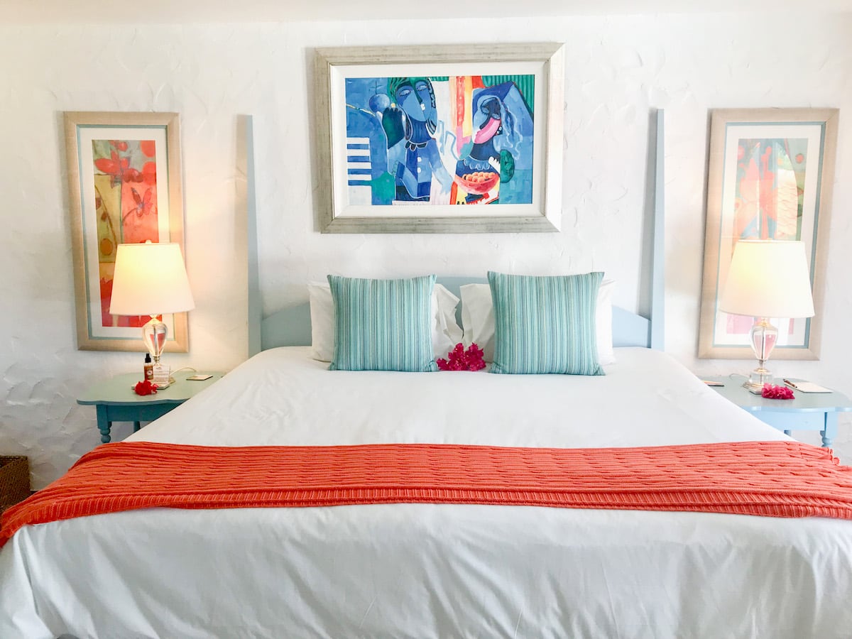 Guest room at Mount Cinnamon, a top luxury resort in Grenada. 