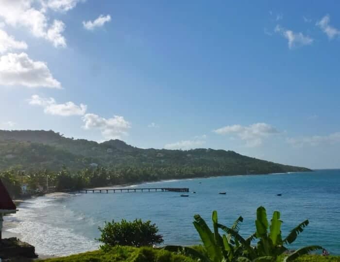 View of Sauteurs Bay on the northern tip of Grenada.
