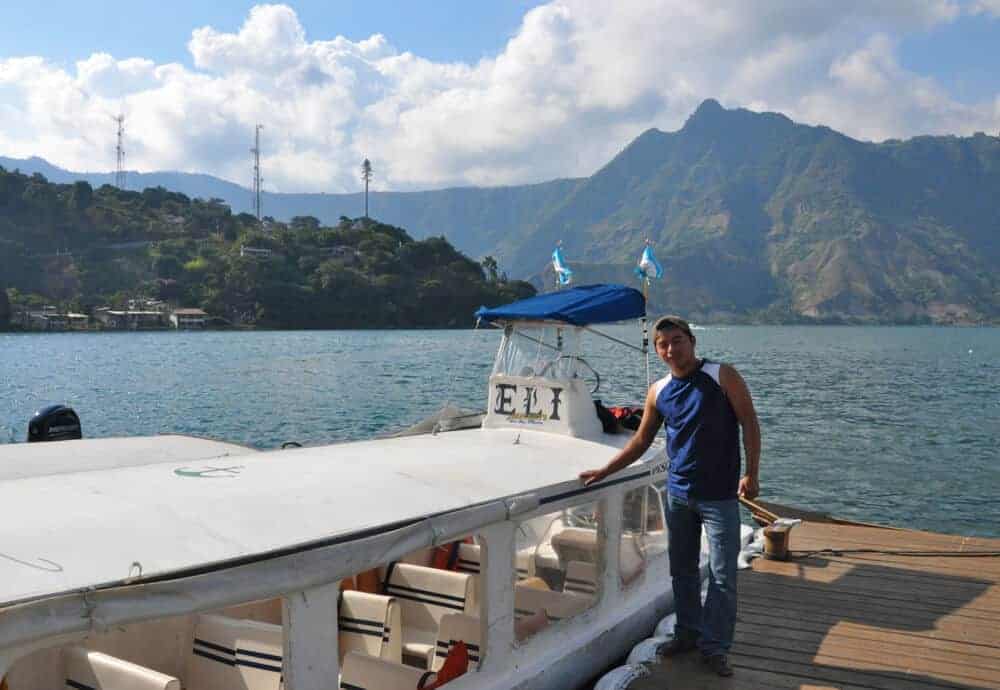 Boat at dock in San Pedro La Laguna Lake Atitlan