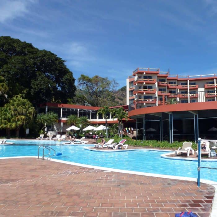 Swimming pool at Porta Hotel del Lago in Panajachel, Guatemala