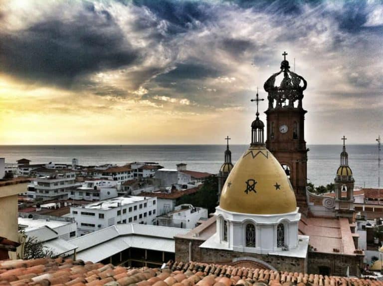 Skyline of Puerto Vallarta with Church of Guadalupe