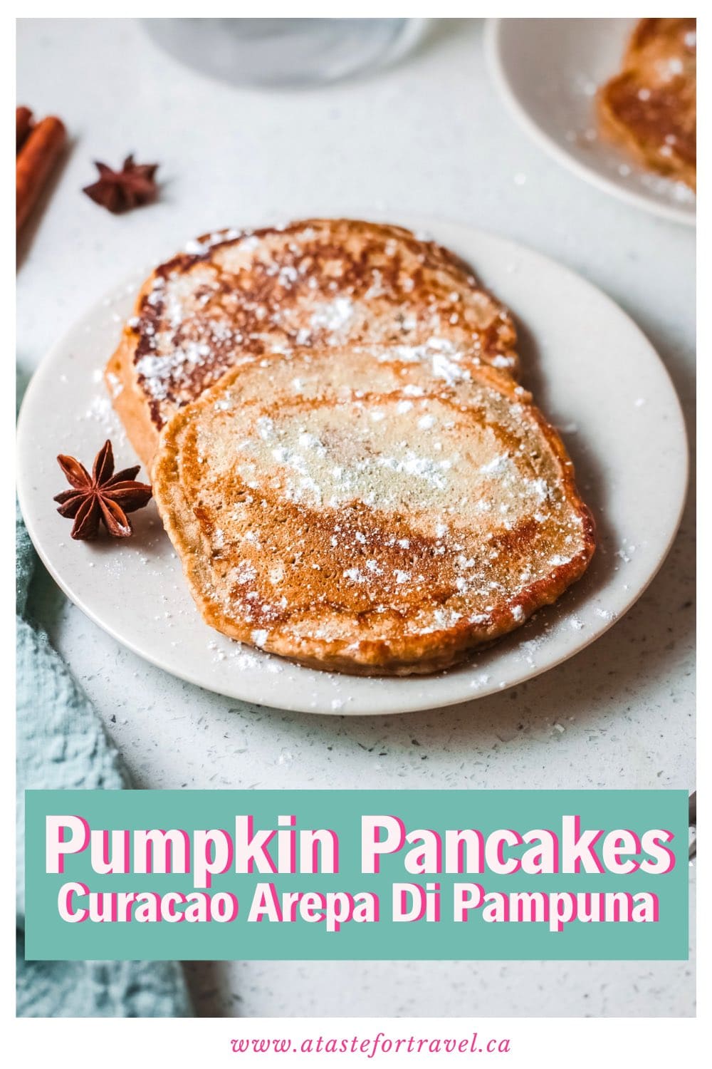 Pumpkin Pancakes - Arepa di Pampuna on a plate