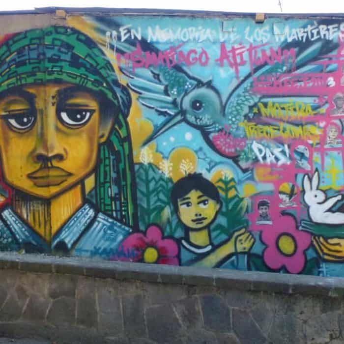Mural in Peace Park of Santiago Atitlan, Guatemala