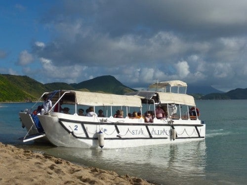 Tender from Royal Clipper on the beach at South Friar's Bay in St. Kitts. 