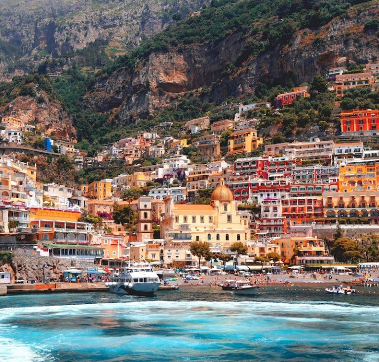 View from the water of Positano jordan-steranka-unsplash