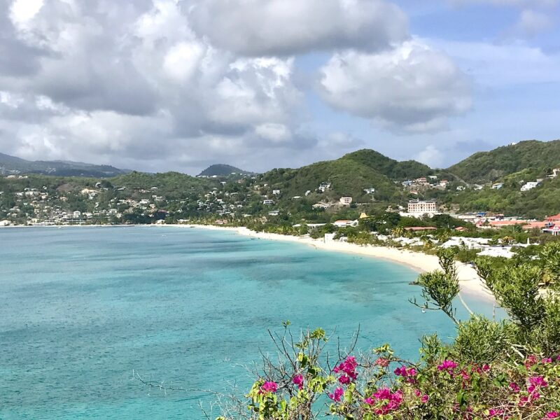 Panoramic view of Grand Anse Beach 