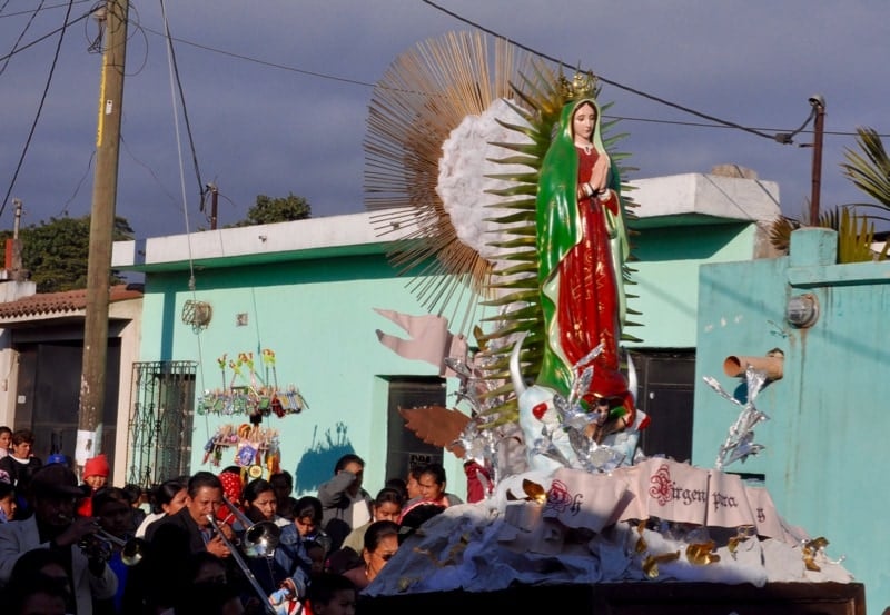 Virgin of Guadalupe Procession in Villa Nueva a major festival in Guatemala