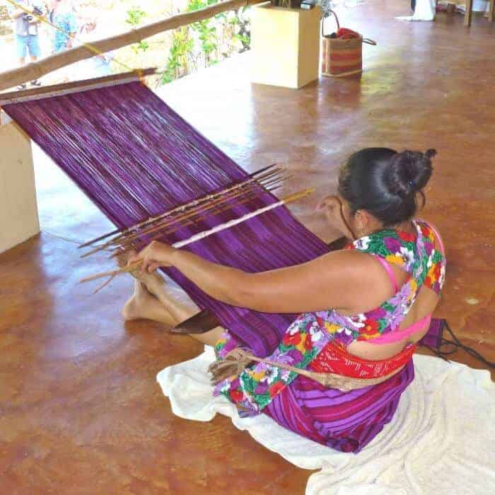 Demonstration of traditional backstrap weaving in Oaxaca