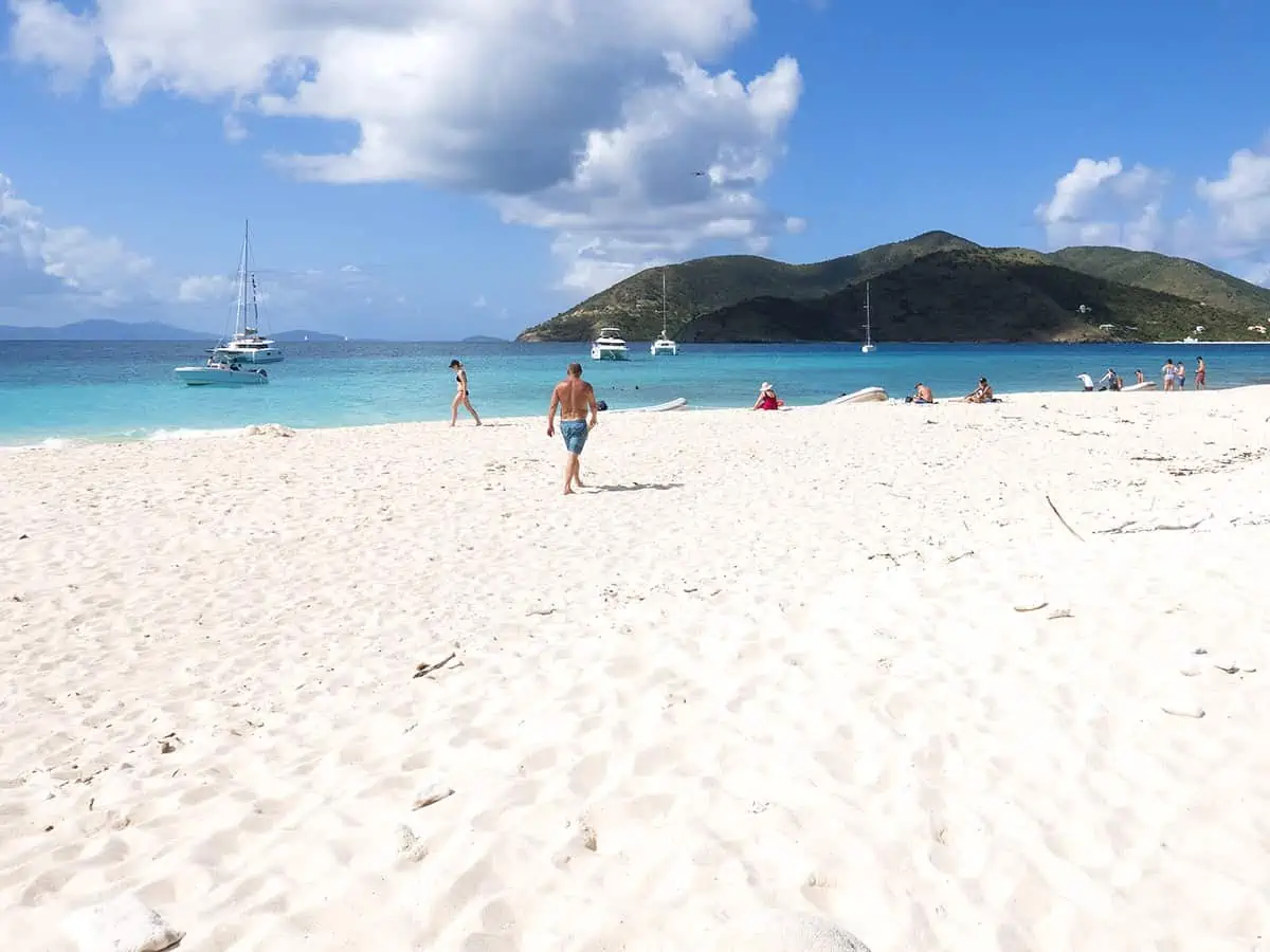 A white sand beach in British Virgin Islands. 
