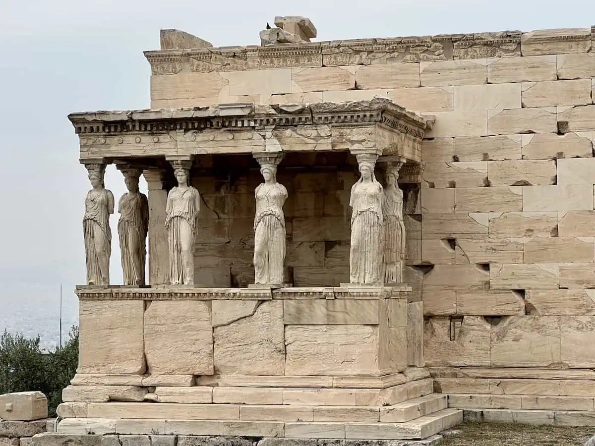 Caryatids on the Erechtheion temple.  