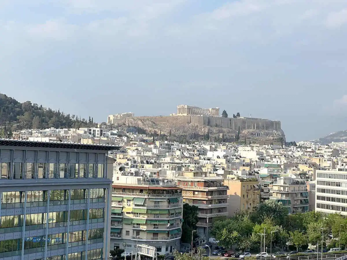 Spectacular city and Acropolis views from the terrace. 