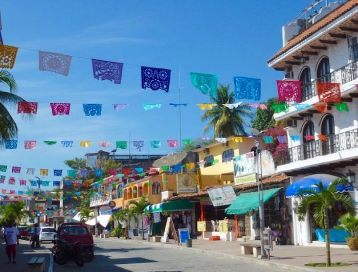 Papel picado on the Adoquin Day of the Dead in Puerto Escondido Oaxaca