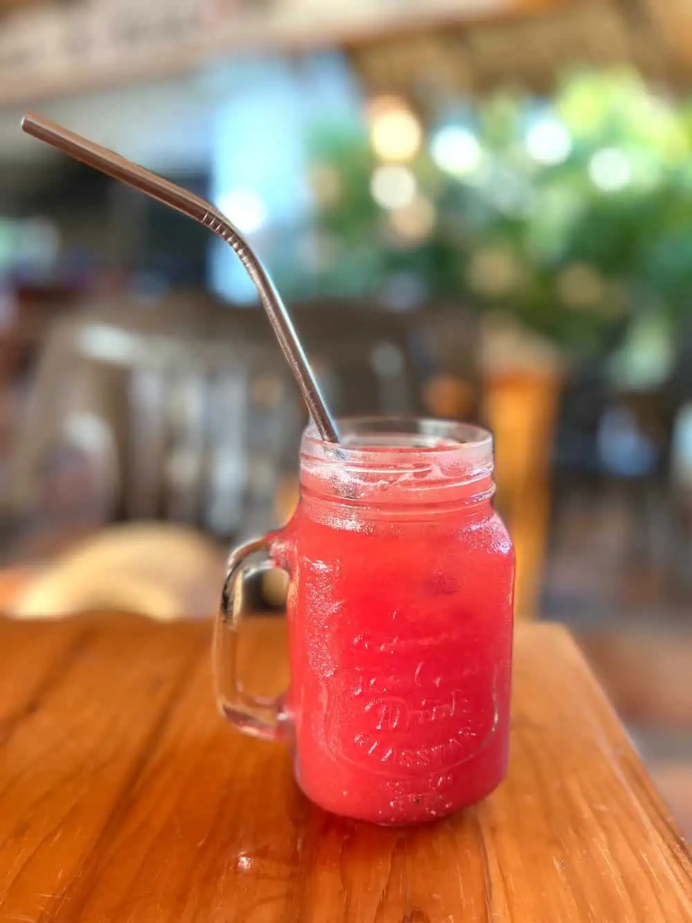 Agua de sandia (watermelon water) at Chill a Kill in Bacocho Puerto Escondido.  