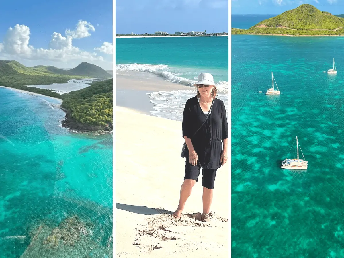 Michele Peterson in Antigua on a beach.