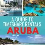 Collage of resorts and beaches in Aruba with Pinterest text overlay.