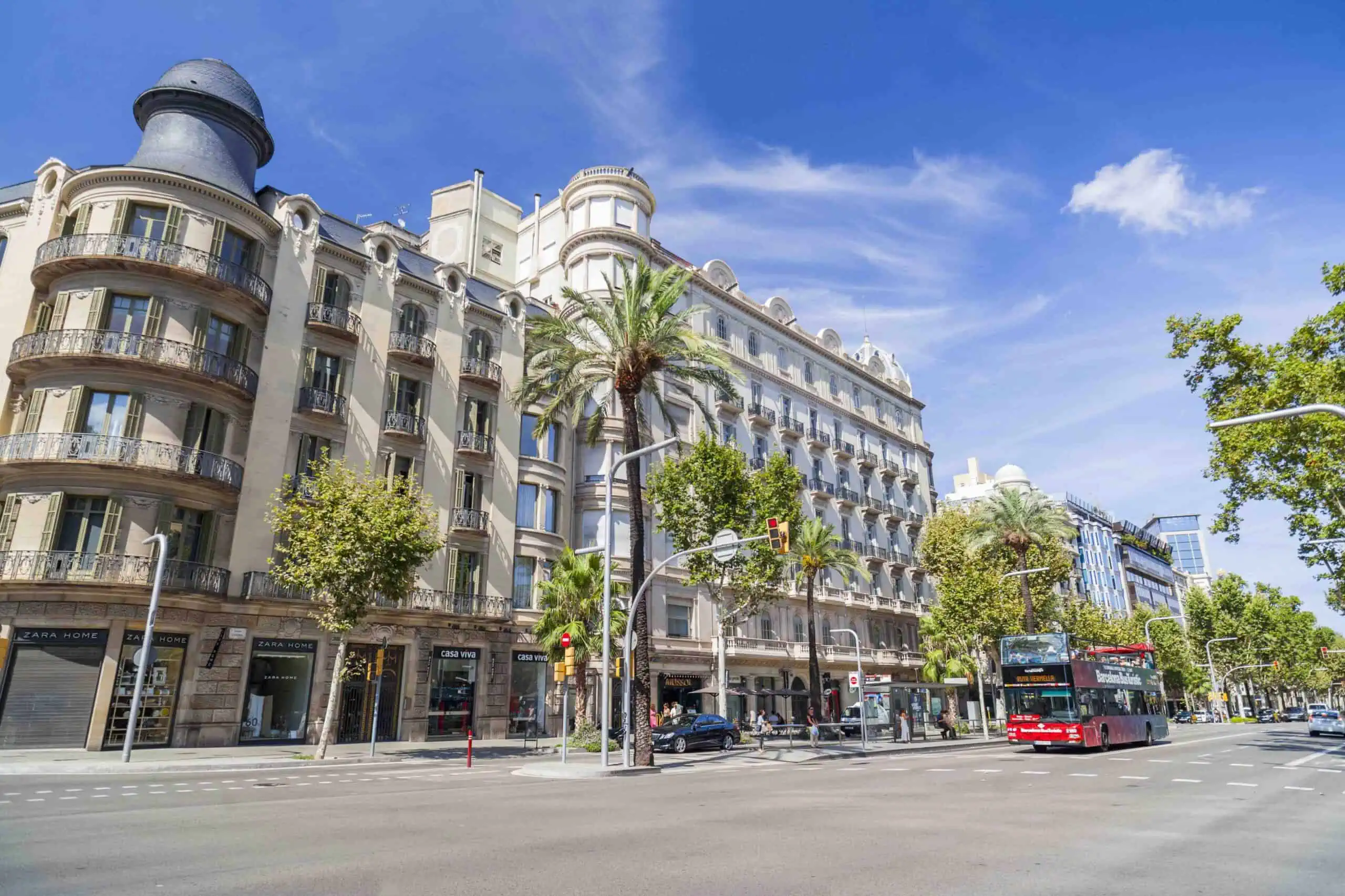 Street view on Diagonal avenue in Barcelona.