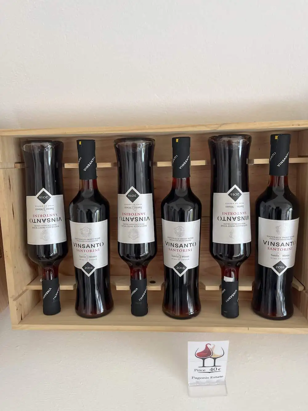 A box of wines in Santorini. 