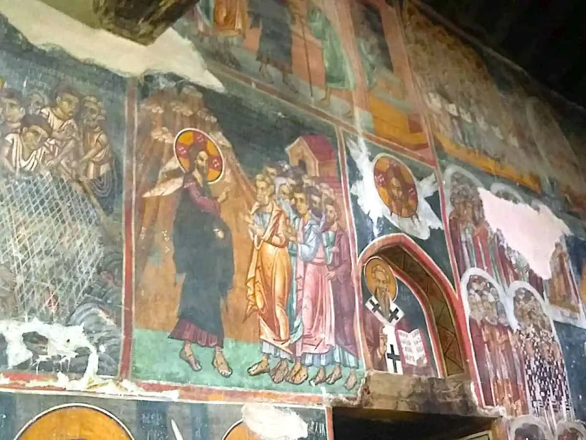 Detail of a Byzantine fresco in the village of Kalopanayiotis
