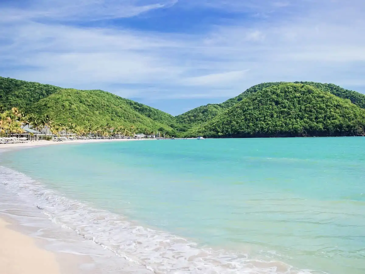 Calm waters of Carlisle Bay Beach in Antigua