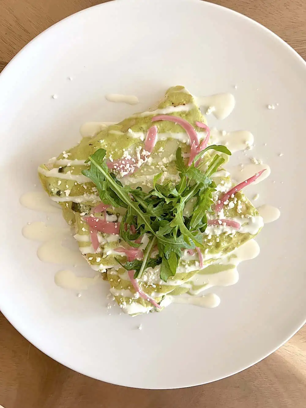 Plate of chilaquiles at Impression Isla Mujeres. 