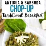 National dish of Antigua with text overlay for Pinterest.