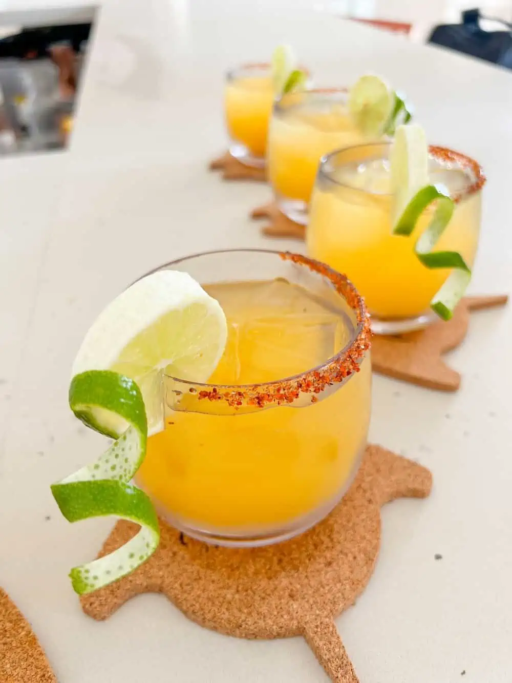 Mango cocktails at the yacht bar at Secrets Isla Mujeres. 