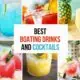 Collage of six boating drinks and cocktails.