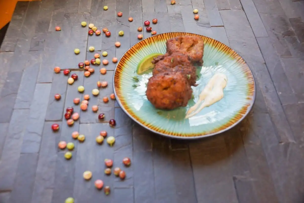 Platter of conch fritters in USVI.