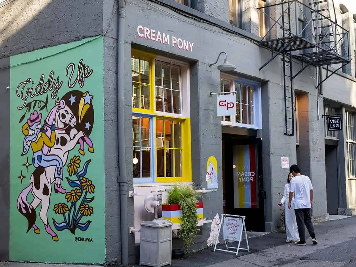 Exterior of Cream Pony.