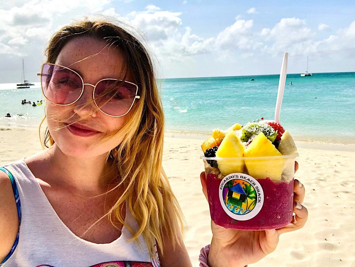 A fruit bowl at Eduardos Beach Shack in Aruba. 