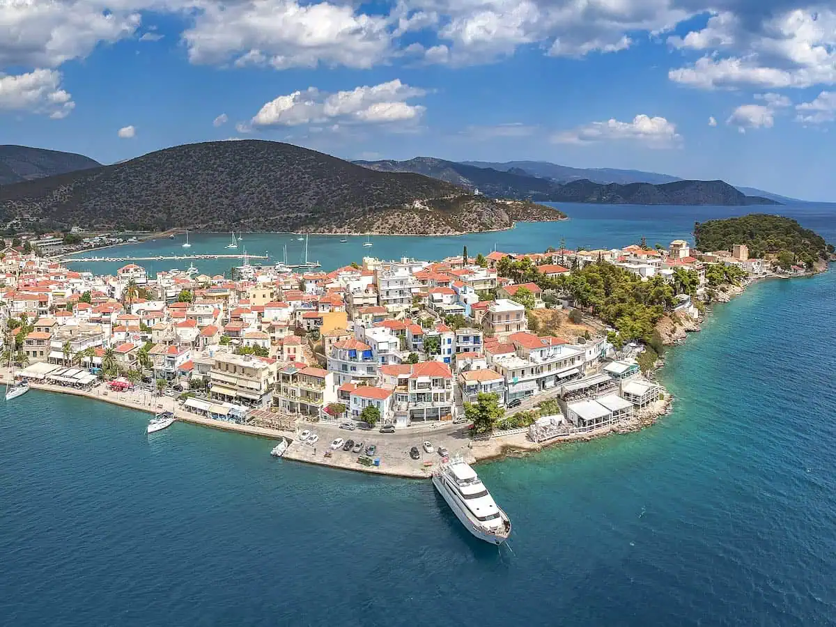 Aerial view of Ermioni in Peloponnese, Greece.