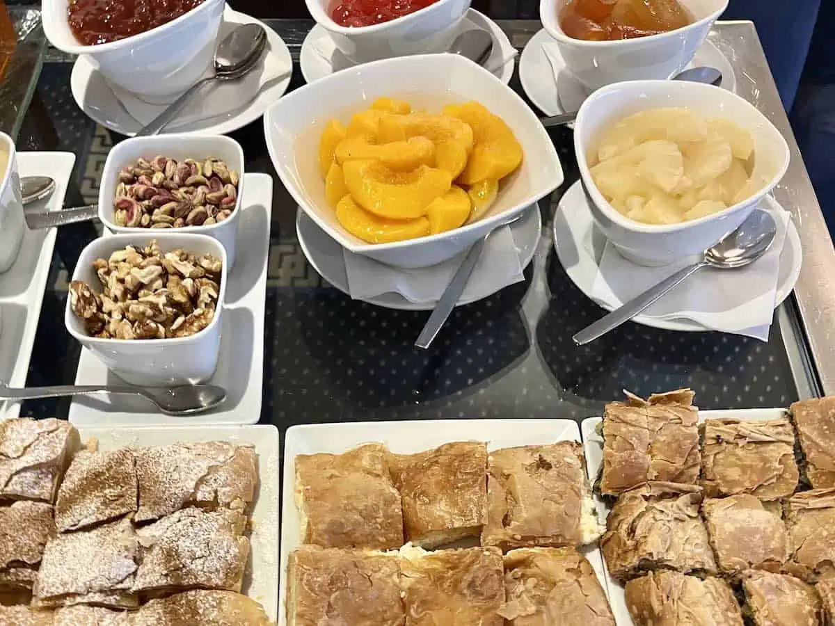 Baklava and pastries at continental breakfast at Club InterContinental. 