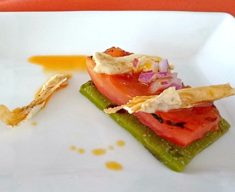 Nopal appetizer served on the menu at Tamarindo Restaurant at Secrets Resort. 