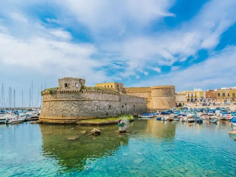 View of the harbour in Gallipoli, Salento.