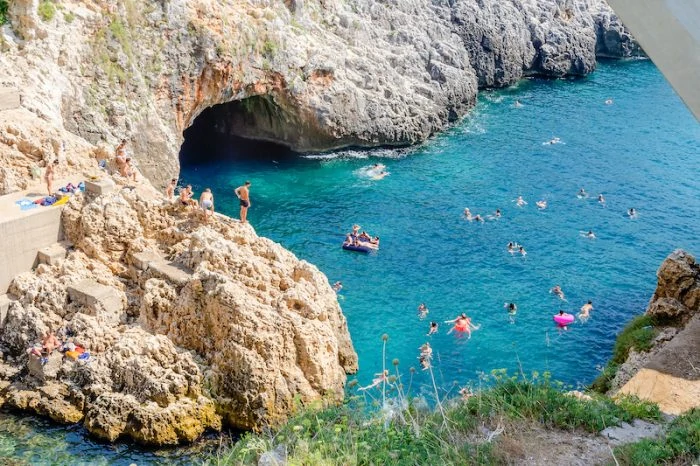 Beautiful scenic seascape at Ciolo Bridge Credit Deposit Photos