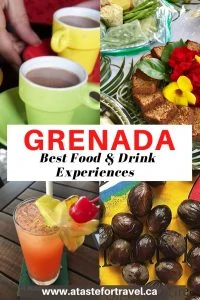 Collage of the Best Foodie Experiences in Grenada. 