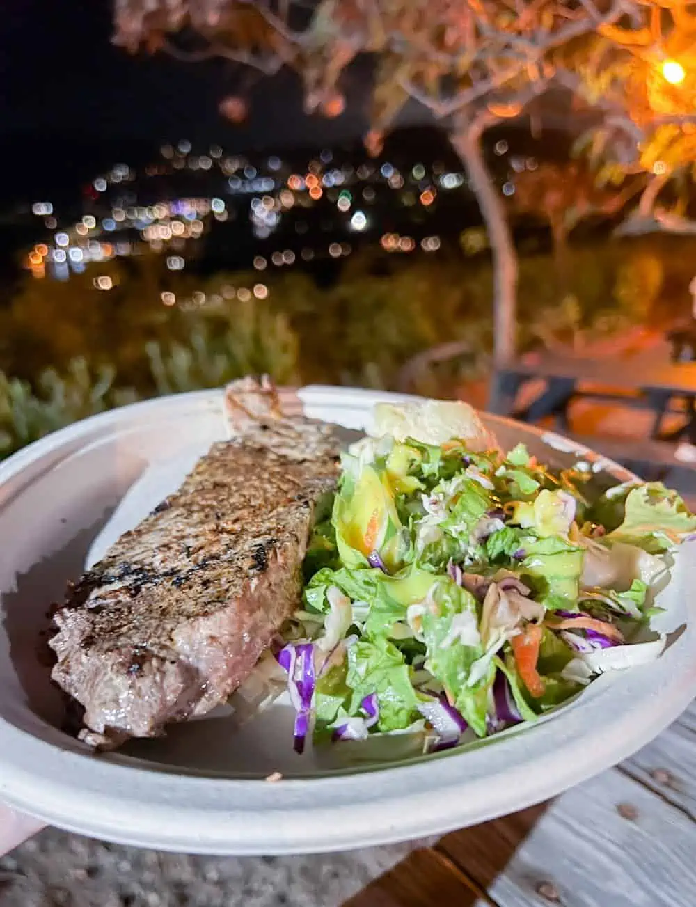 Grilled tuna on the menu at Shirley Heights.
