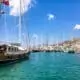 Boats in the harbour in Bodrum.