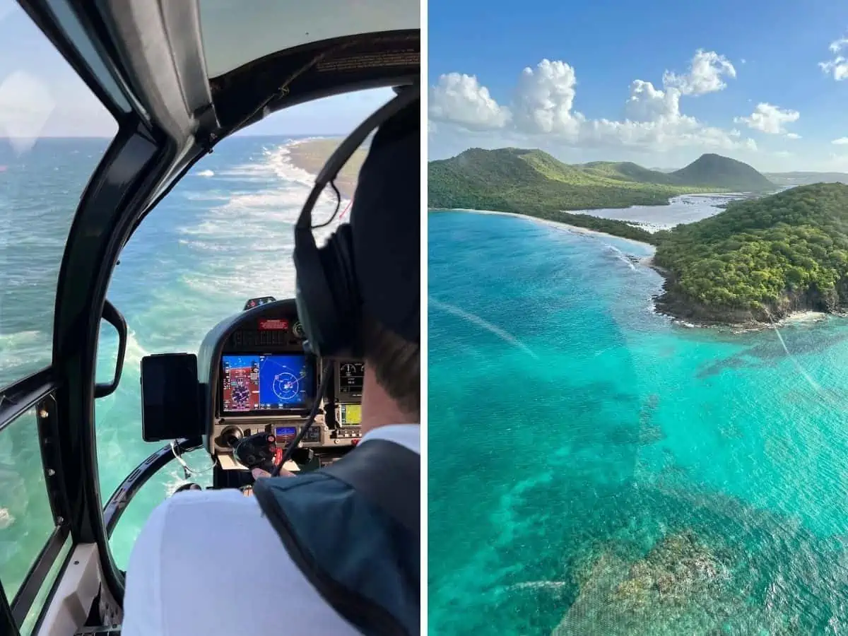 View from a CalvinAir helicopter in Antigua.